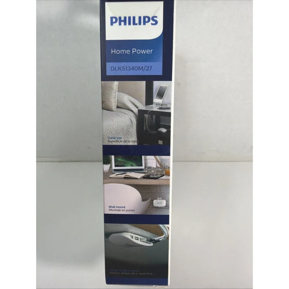 PHILIPS Ultra Slim 4-Port USB Charger For Tabletop, Floor Or Mount - 5ft - Phone